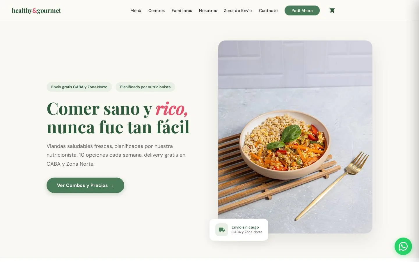 Sitio web de Viandas H&G — viandas saludables